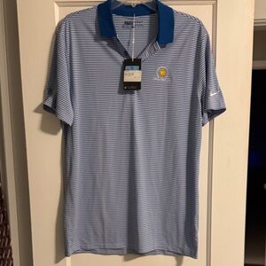 Nike Men's Golf Polo Shirt in Blue and White Stripes